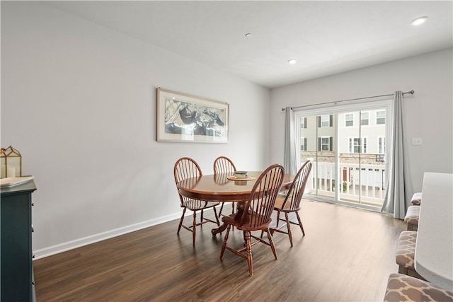 4404 Spruce Rd, Pine Twp Nal, PA 15044 - dining area with baseboards, recessed lighting, and wood finished floors
