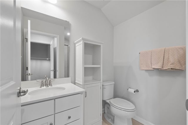 4404 Spruce Rd, Pine Twp Nal, PA 15044 - bathroom with vanity, vaulted ceiling, and toilet