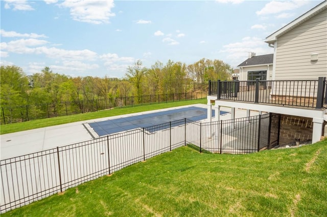 4404 Spruce Rd, Pine Twp Nal, PA 15044 - view of swimming pool featuring a lawn, a fenced backyard, a fenced in pool, and a patio