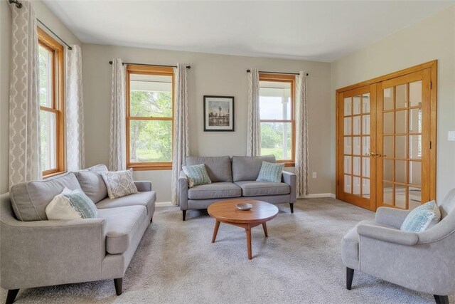 6181 Brown Rd, Penn Twp, PA 16002 - living area with french doors and light colored carpet