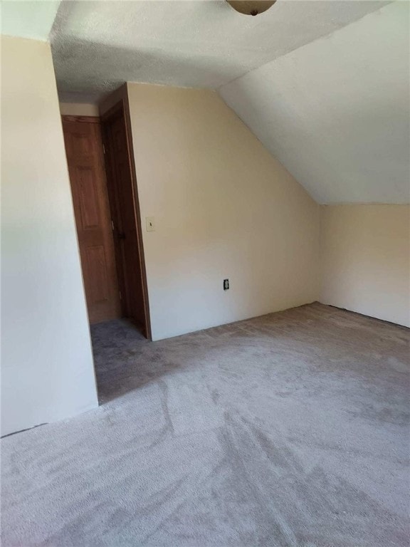 additional living space featuring carpet flooring and lofted ceiling