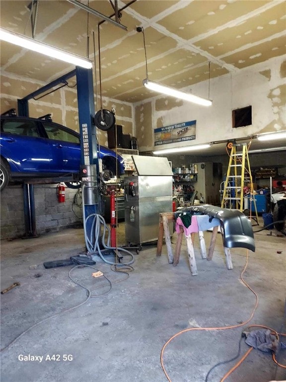 view of garage
