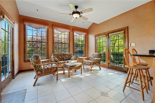 sunroom featuring french doors