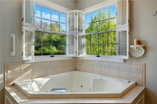 bathroom with a jetted tub
