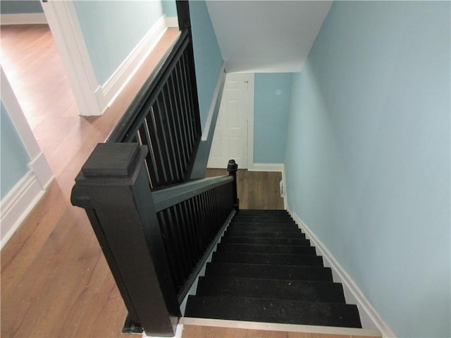724 Maplewood Ave, Ambridge, PA 15003 - stairway featuring wood finished floors and baseboards