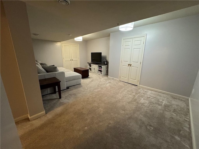 2001 Trillium Ct, North Strabane, PA 15317 - living room with baseboards and light carpet