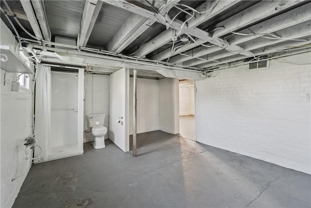 848 Ohio Ave, Monaca, PA 15061 - basement featuring brick wall and visible vents