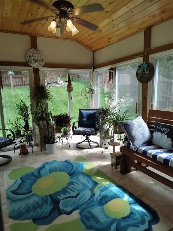 100 Forest Dr, Natrona Hts/Harrison Twp, PA 15065 - sunroom / solarium featuring vaulted ceiling, wood ceiling, and healthy amount of natural light