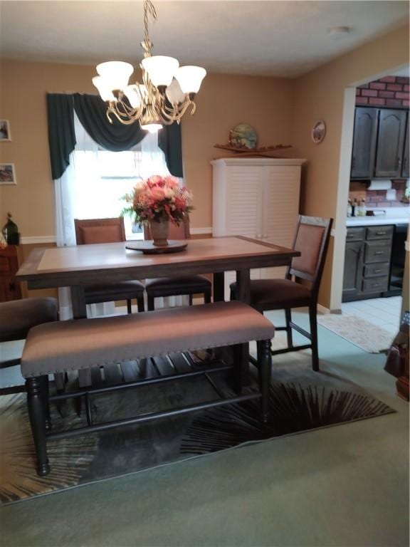 100 Forest Dr, Natrona Hts/Harrison Twp, PA 15065 - dining space with a chandelier
