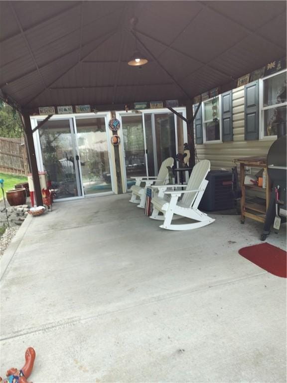 view of patio / terrace with a gazebo and central air condition unit