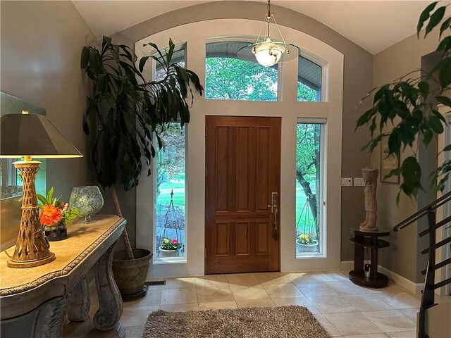 337 Saratoga Dr, South Union Twp, PA 15401 - tiled entryway featuring lofted ceiling