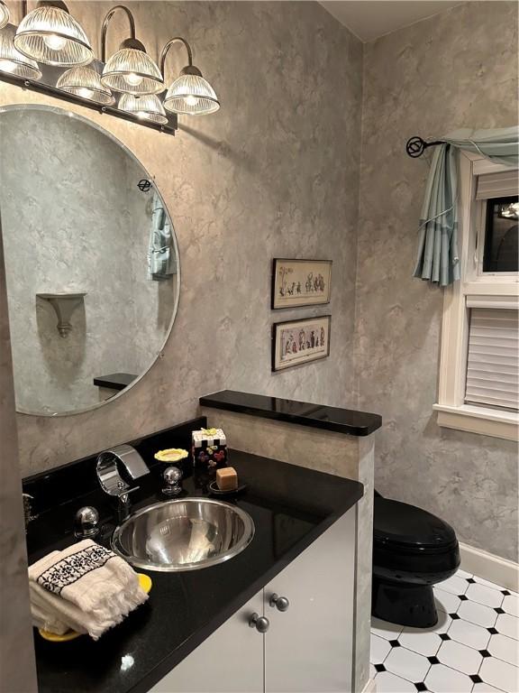 337 Saratoga Dr, South Union Twp, PA 15401 - bathroom with vanity and tile patterned floors