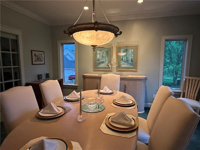 337 Saratoga Dr, South Union Twp, PA 15401 - dining room featuring ornamental molding and recessed lighting