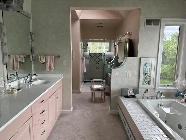 337 Saratoga Dr, South Union Twp, PA 15401 - bathroom with vanity and a tub with jets