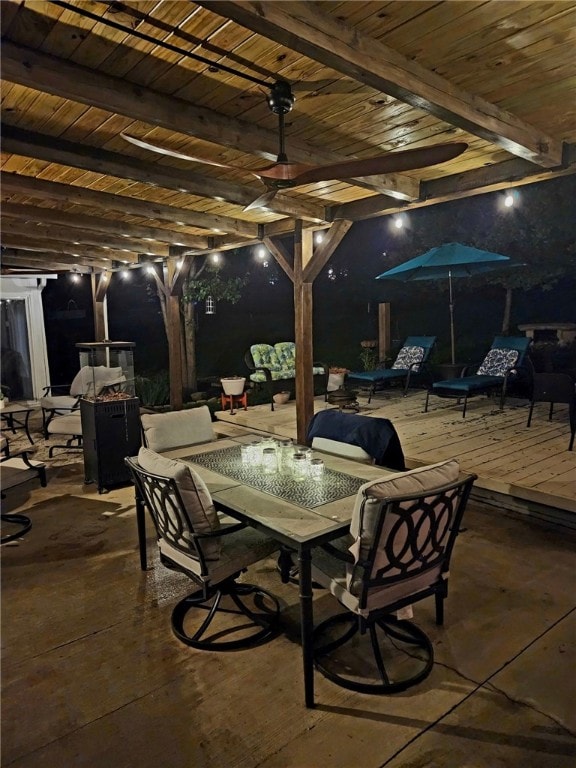 view of patio featuring a deck and outdoor dining area