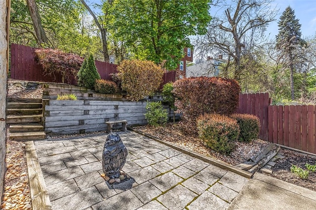 view of patio / terrace featuring a fenced backyard