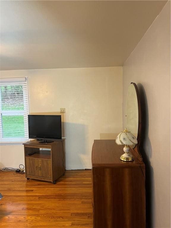 bedroom with wood finished floors