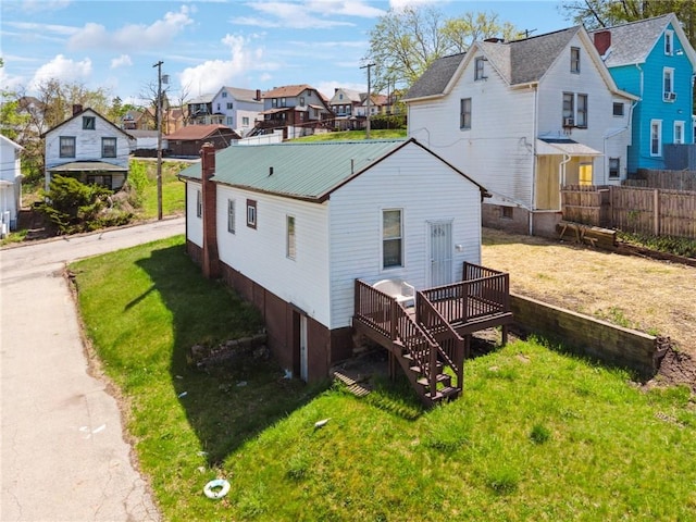 drone / aerial view with a residential view