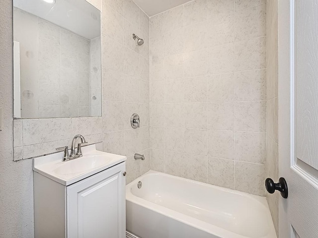 full bathroom featuring vanity and shower / bathing tub combination
