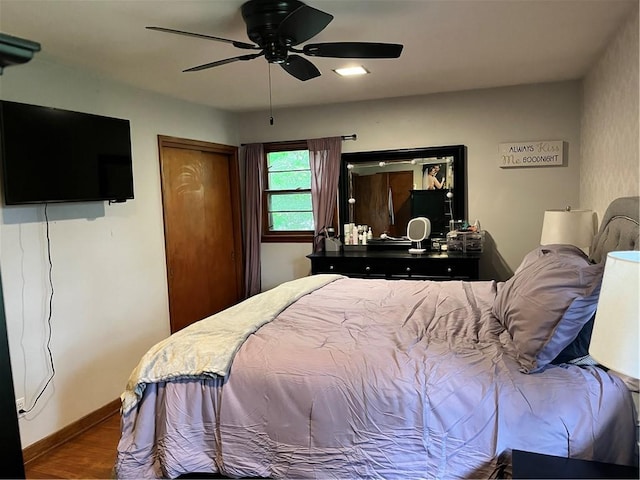 440 School St, Indiana Boro Ind, PA 15701 - bedroom with baseboards, a ceiling fan, and wood finished floors