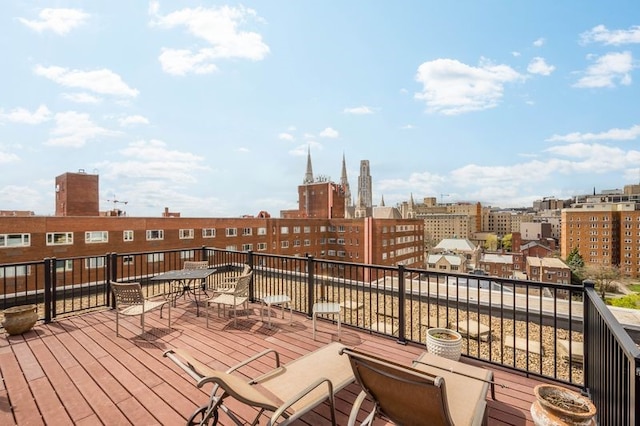 552 N Neville St Unit 26, Oakland, PA 15213 - wooden terrace with a city view