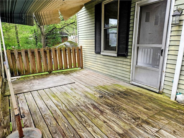 wooden terrace with fence