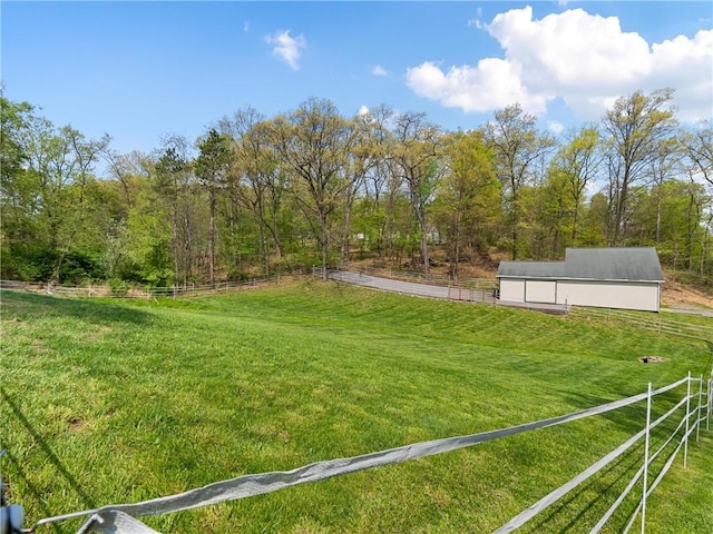 view of yard with fence