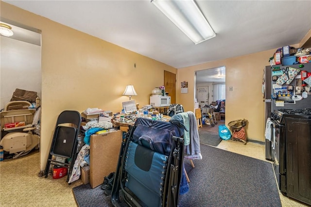 miscellaneous room featuring carpet floors