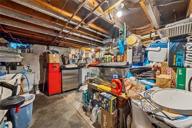 view of storage area