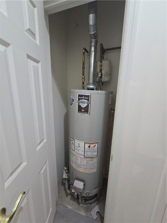 utilities featuring gas water heater
