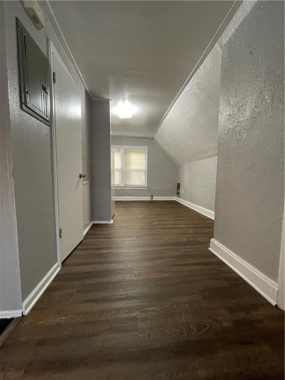 617 Center Ave, West View, PA 15229 - additional living space featuring lofted ceiling, baseboards, and wood finished floors