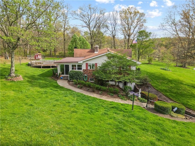78 Cherryhill Rd, Indiana Boro Ind, PA 15701 - exterior space featuring a chimney and a lawn