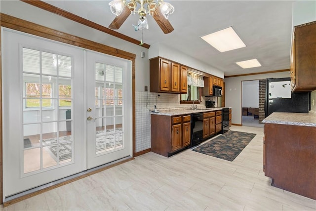 78 Cherryhill Rd, Indiana Boro Ind, PA 15701 - kitchen featuring ornamental molding, tasteful backsplash, and dishwasher