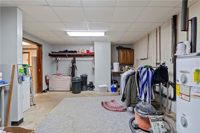 78 Cherryhill Rd, Indiana Boro Ind, PA 15701 - below grade area with water heater and a drop ceiling
