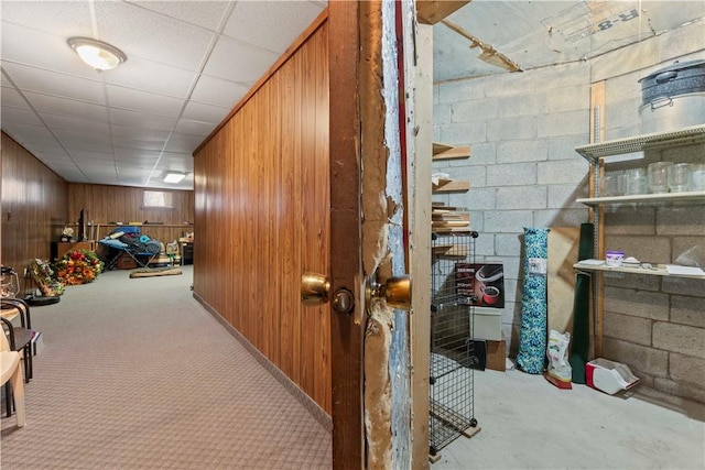 78 Cherryhill Rd, Indiana Boro Ind, PA 15701 - interior space with wooden walls and concrete block wall