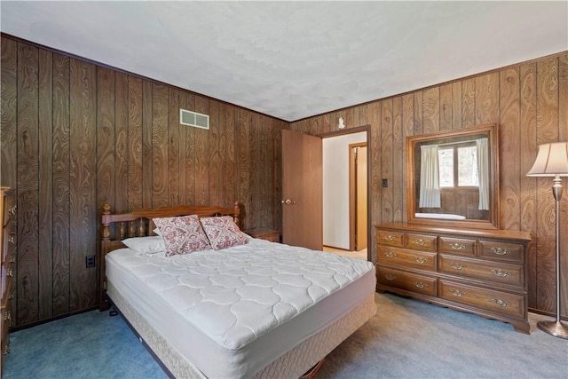 78 Cherryhill Rd, Indiana Boro Ind, PA 15701 - bedroom with wooden walls, visible vents, and carpet floors