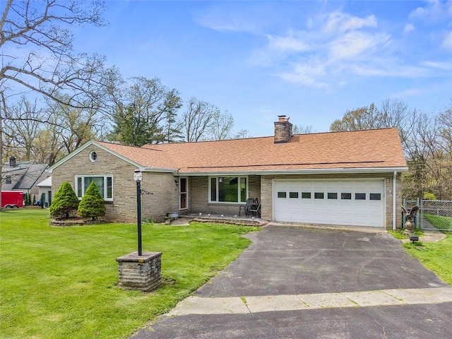 110 Thorncrest Dr, Penn Twp But, PA 16002 - ranch-style house with fence, a garage, a front lawn, and driveway
