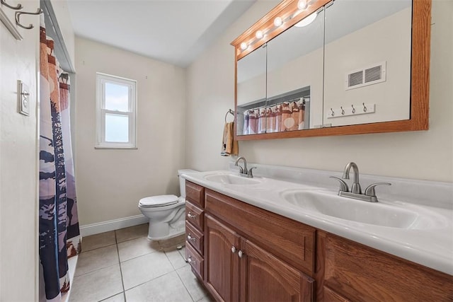 110 Thorncrest Dr, Penn Twp But, PA 16002 - bathroom with a sink, tile patterned flooring, toilet, and visible vents