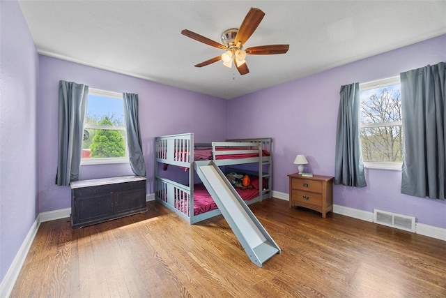 110 Thorncrest Dr, Penn Twp But, PA 16002 - bedroom with visible vents, wood finished floors, baseboards, and ceiling fan