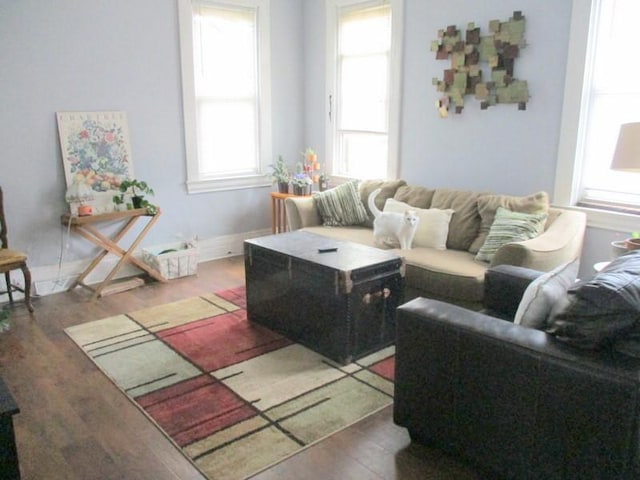 400 12th St, New Brighton, PA 15066 - living area featuring baseboards and wood finished floors