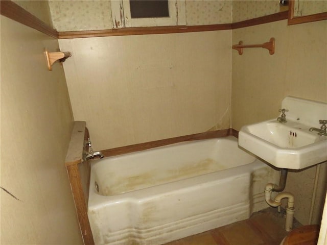 595 Amity Ridge Rd, Amwell, PA 15311 - full bath with a tub and a sink