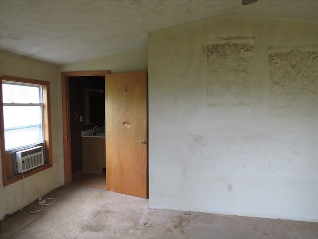 595 Amity Ridge Rd, Amwell, PA 15311 - carpeted empty room with vaulted ceiling and cooling unit