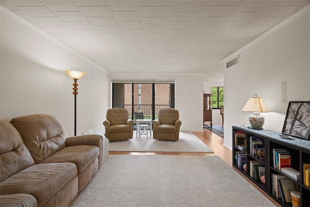 72 Linden Pl Unit 22, Sewickley, PA 15143 - carpeted living area with crown molding and visible vents