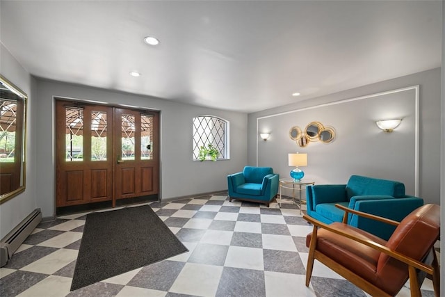72 Linden Pl Unit 22, Sewickley, PA 15143 - entrance foyer featuring recessed lighting, baseboard heating, and tile patterned floors