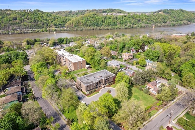 72 Linden Pl Unit 22, Sewickley, PA 15143 - birds eye view of property featuring a forest view and a water view