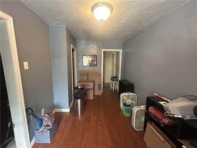 116 Ivy St, Wilkins Twp, PA 15145 - hallway featuring a textured ceiling, baseboards, and wood finished floors