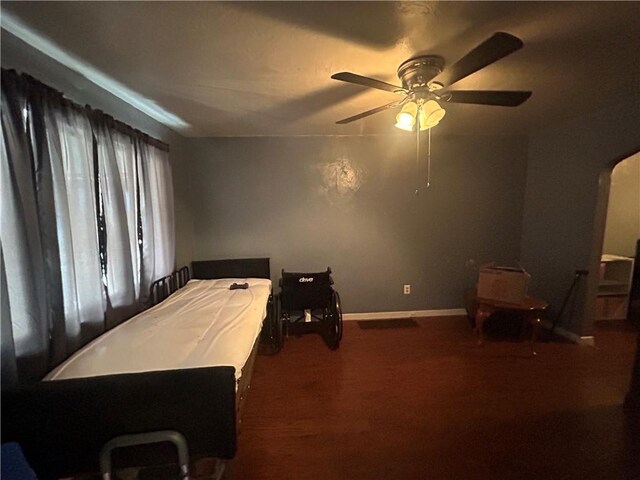 116 Ivy St, Wilkins Twp, PA 15145 - bedroom with baseboards, ceiling fan, and wood finished floors