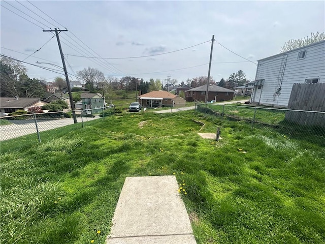 view of yard with fence
