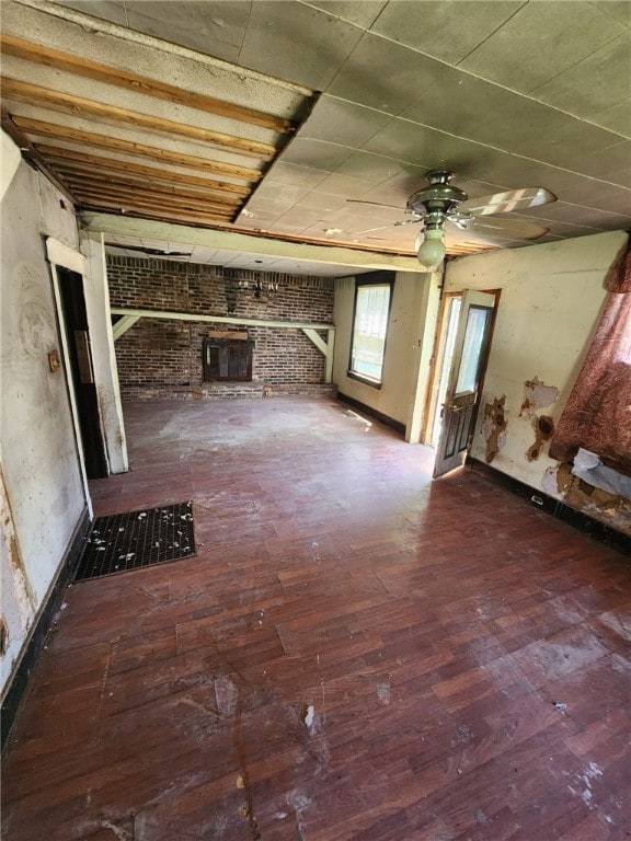 3324 Ridge Rd, Shade Twp, PA 15563 - unfurnished living room featuring ceiling fan and wood-type flooring