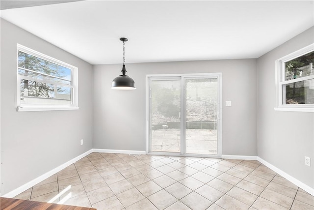 3606 Churchview Ave, Baldwin Boro, PA 15236 - unfurnished dining area featuring baseboards and light tile patterned flooring